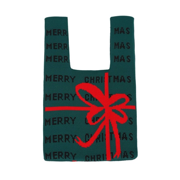 Merry Christmas Gift Knit Mini Tote Bag - Picture 2 of 2